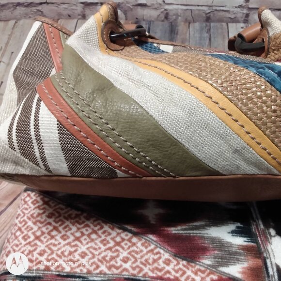 Fossil Multicolor Leather/Canvas/Straw Handbag - Picture 3 of 12